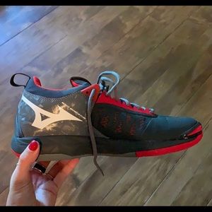 Gray and Red Wave Momentum Sneakers. Fresh out of the box, never been worn!